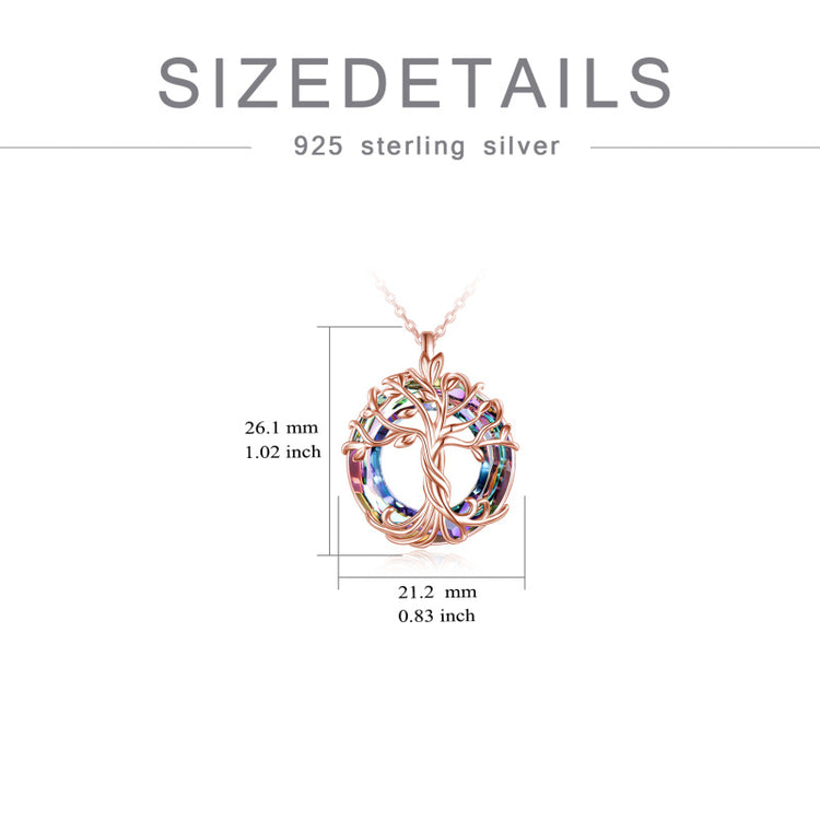 925 Sterling Silver Tree of Life Necklaces Family Tree Necklace with Crystal Jewelry