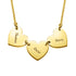 925 Sterling Silver Triple Heart Engraved Necklace Gift For Mom - onlyone