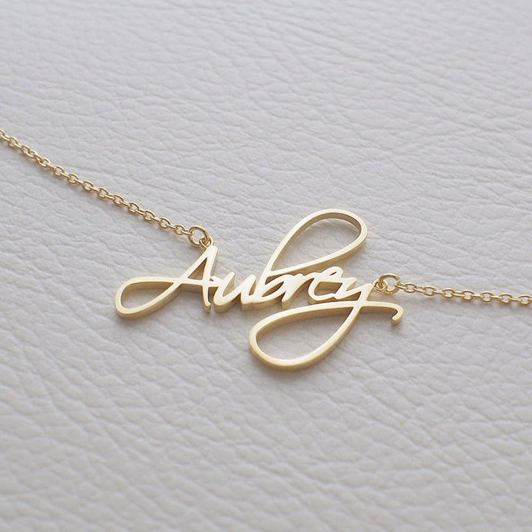 925 Sterling Silver Classic Script Rachet Name Necklace Nameplate Necklace