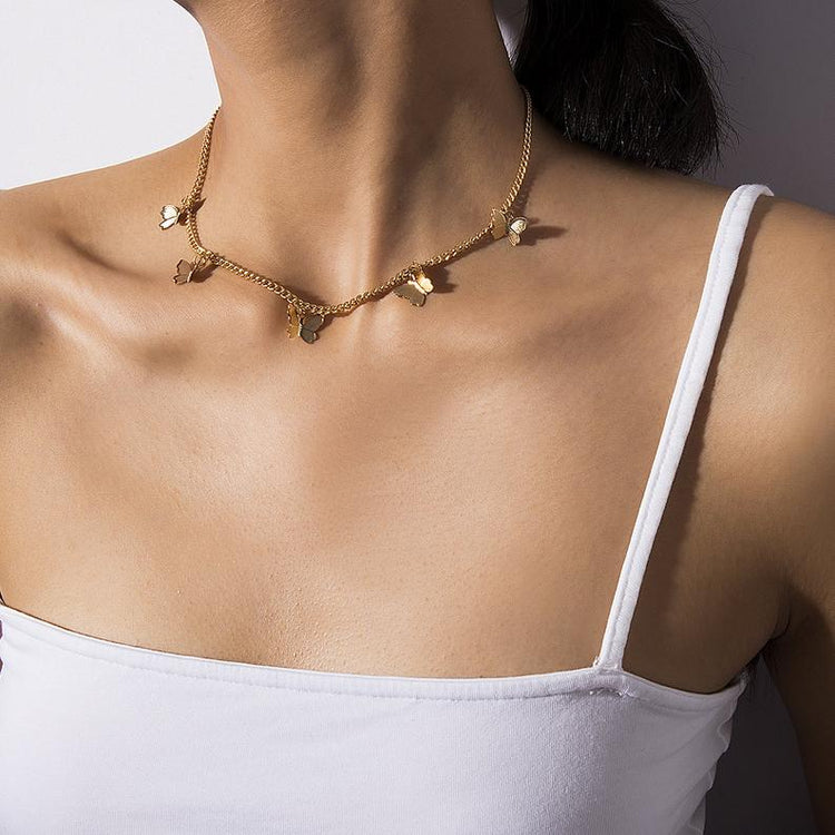 925 Sterling Silver Butterfly Chocker For Women - onlyone