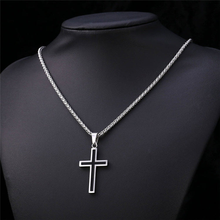 Collier pendentif croix homme cadeau fête des pères, cadeau pour lui