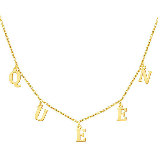 925 Sterling Silver Personalized Letter Name Necklace, Nameplated Necklace - onlyone