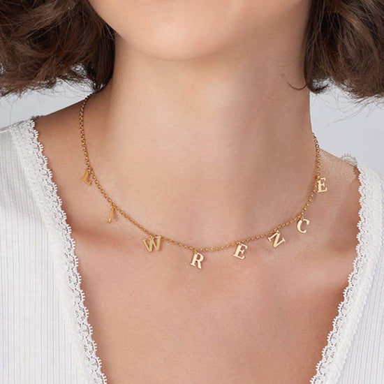 925 Sterling Silver Personalized Letter Name Necklace, Nameplated Necklace - onlyone