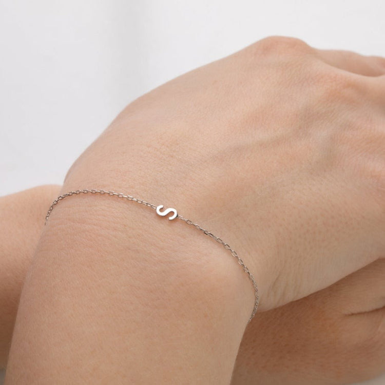 925 Sterling Silver Custom Initial Anklet Bracelet ❤