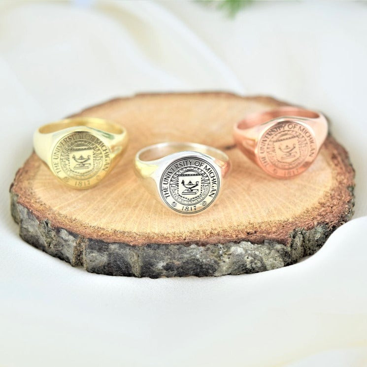 925 Sterling Silver Custom College Class Ring, Graduation Gift