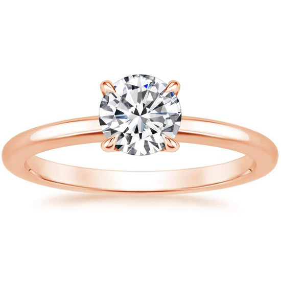 14K Solitaire Ring 0.5 Carat Diamond Ring Engagement Ring - onlyone