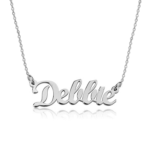 925 Sterling Silver Custom Dellie Name Necklace Nameplate Necklace - onlyone