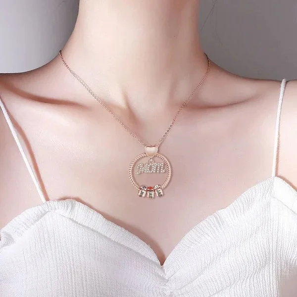 925 Sterling Silver Birthstone  Name Mother's Love Necklace