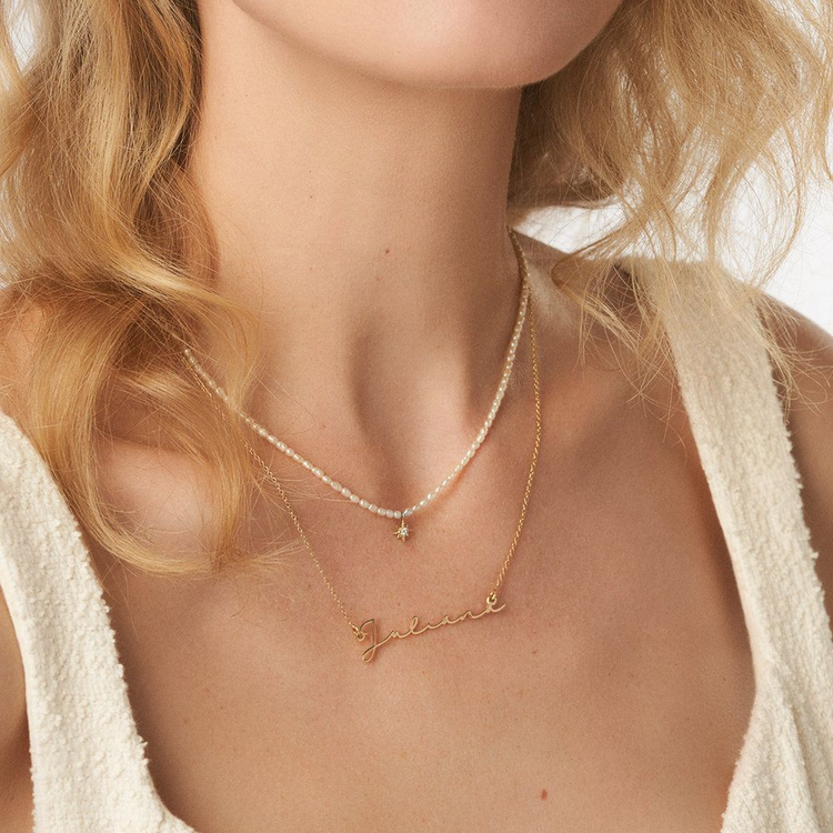 925 Sterling Silber Personal isierte Signatur Stil Name Halskette, Geschenk für Mama