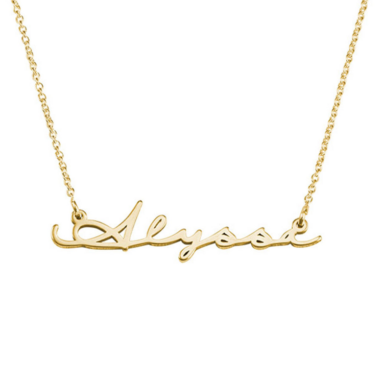 925 Sterling Silber Personal isierte Signatur Stil Name Halskette, Geschenk für Mama