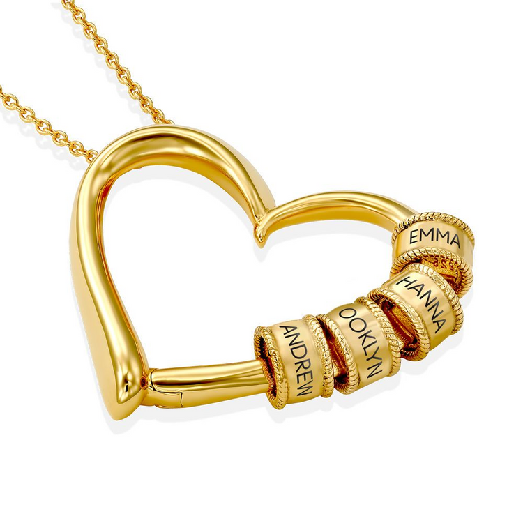 925 Sterling Silver Charming Hart Pendant Necklace Nameplated Necklace, Gift for Mom