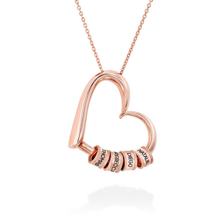 925 Sterling Silver Charming Hart Pendant Necklace Nameplated Necklace, Gift for Mom