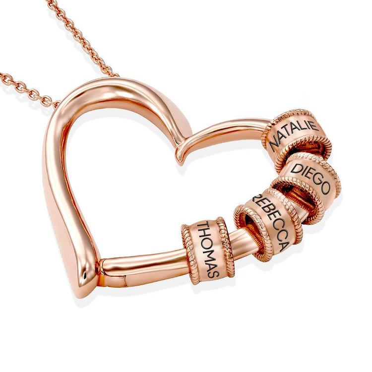 925 Sterling Silver Charming Hart Pendant Necklace Nameplated Necklace, Gift for Mom