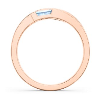 925 Sterling Silver Double Baguette Bypass Birthstone Ring