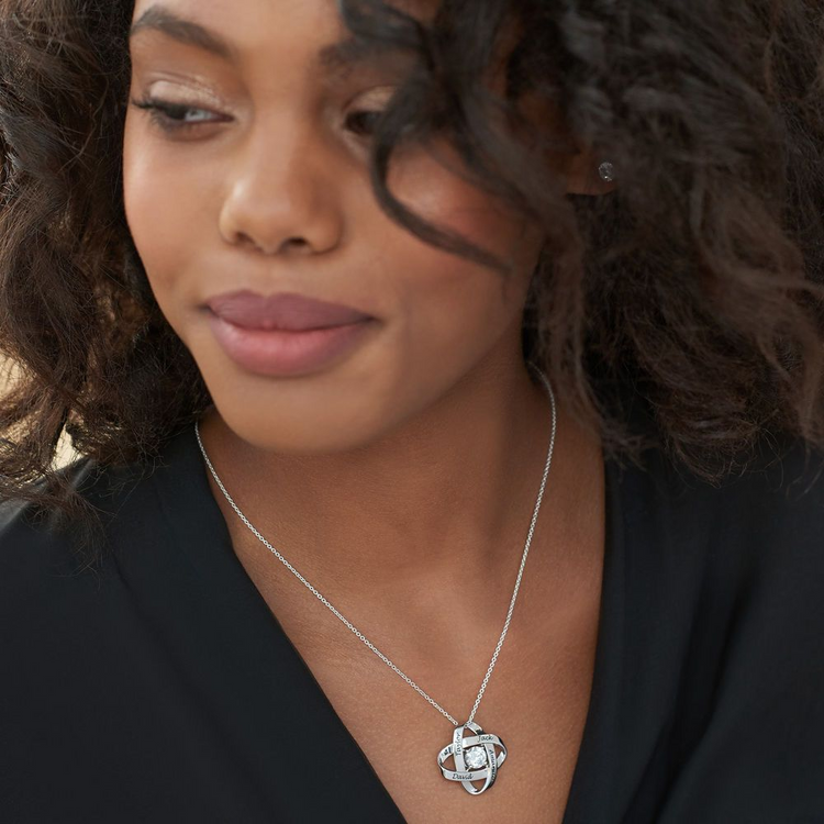 925 Sterling Silver Galaxy Necklace With Zirconia Nameplated Necklace