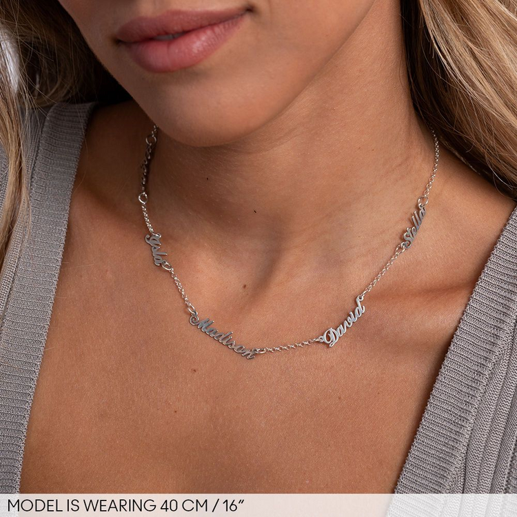 925 Sterling Silver Multiple Name Necklace Nameplated Personalized Necklace