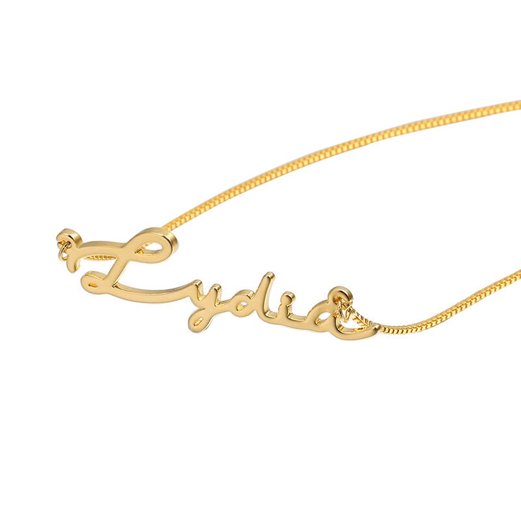 925 Sterling Silver Personalized Signature Style Name Necklace