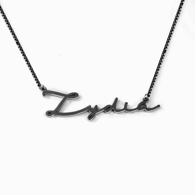 925 Sterling Silver Personalized Signature Style Name Necklace