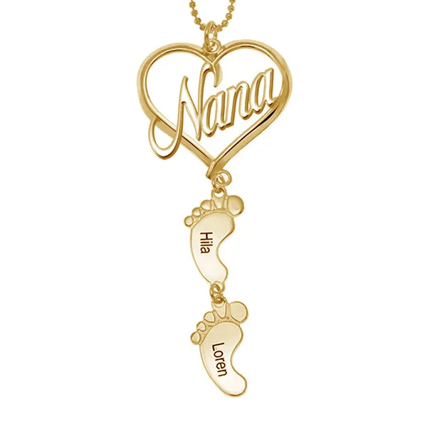 925 Sterling Silber Muttertag Geschenk Mama Herz Anhänger mit Baby füße