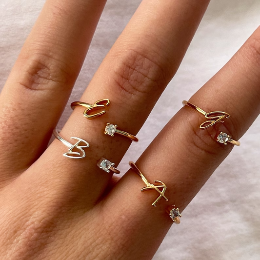 925 Sterling Silver Bridesmaid Gifts Bridesmaid Proposal Maid of Honor Gift Initial Ring