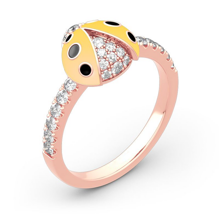 925 Sterling Silver Lucky Blue Ladybug Sterling Silver Ring