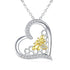 925 Sterling Silver Bee Heart Pendant Necklaces for Women Mother's Day Gifts for Her - onlyone