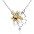 925 Sterling Silver Honey Bumble Bee Necklace with Honeycomb, Fine Jewelry Gift for Women - onlyone