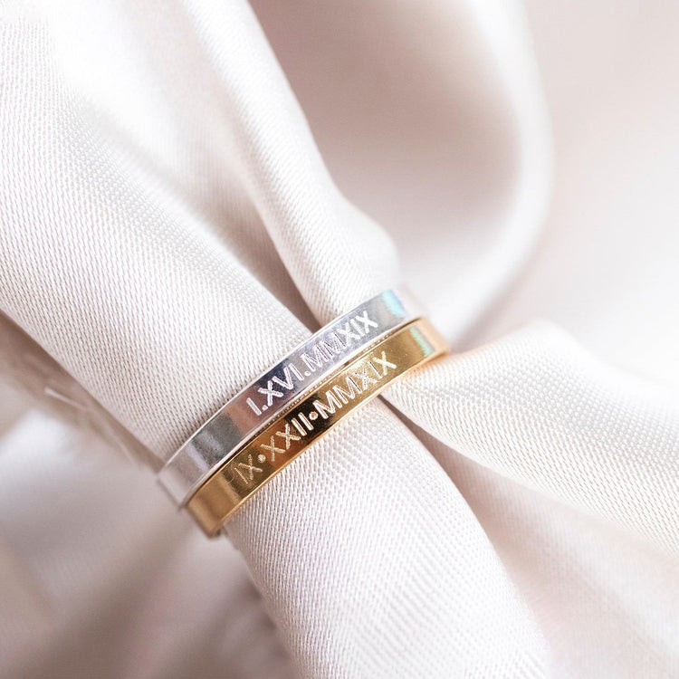 925 Sterling Silber Personal isierte gravierte Ring, gravierte Band