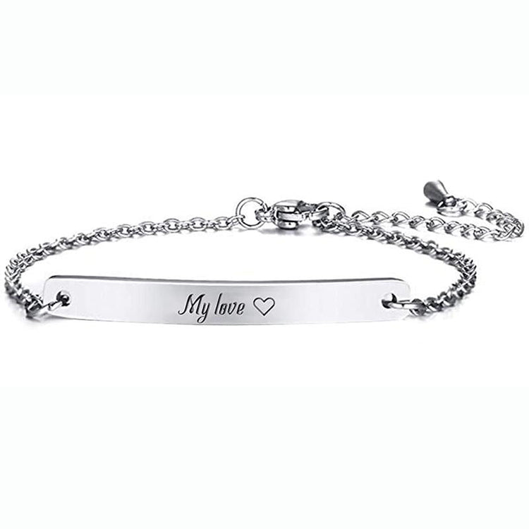 925 Sterling Silver Name Bar Anklet