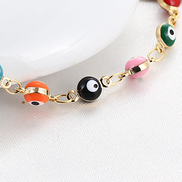 Vintage Evil Eye Anklet, Dainty Evil eye - onlyone