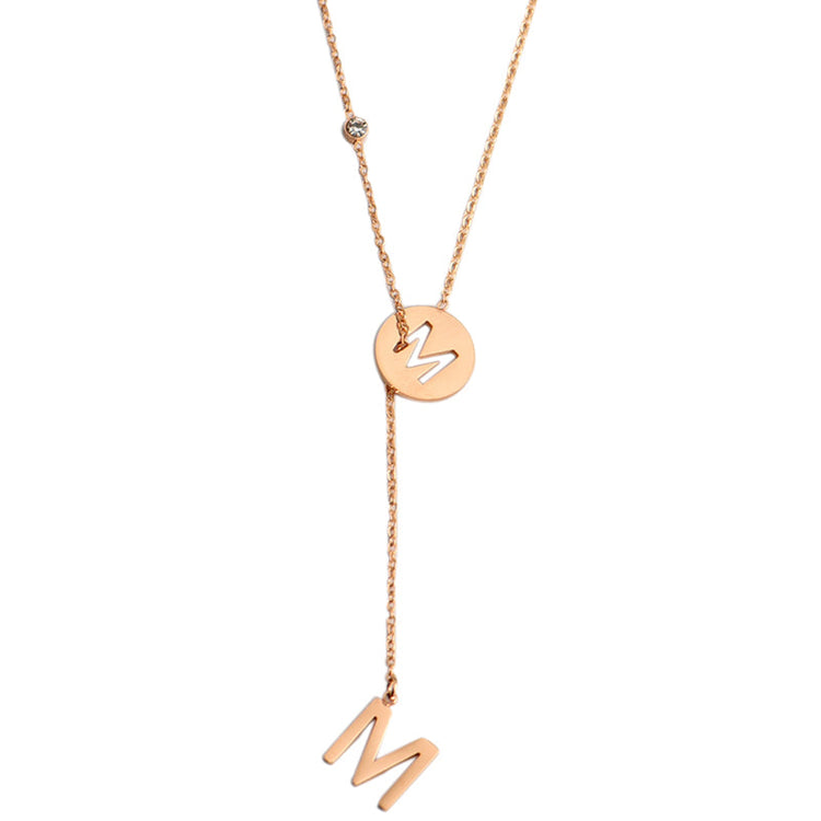 925 Sterling Silver Y Lariat Initial Necklace
