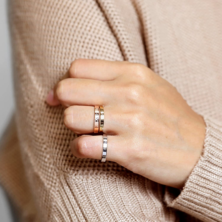 925 Sterling Silber Personal isierte gravierte Ring, gravierte Band