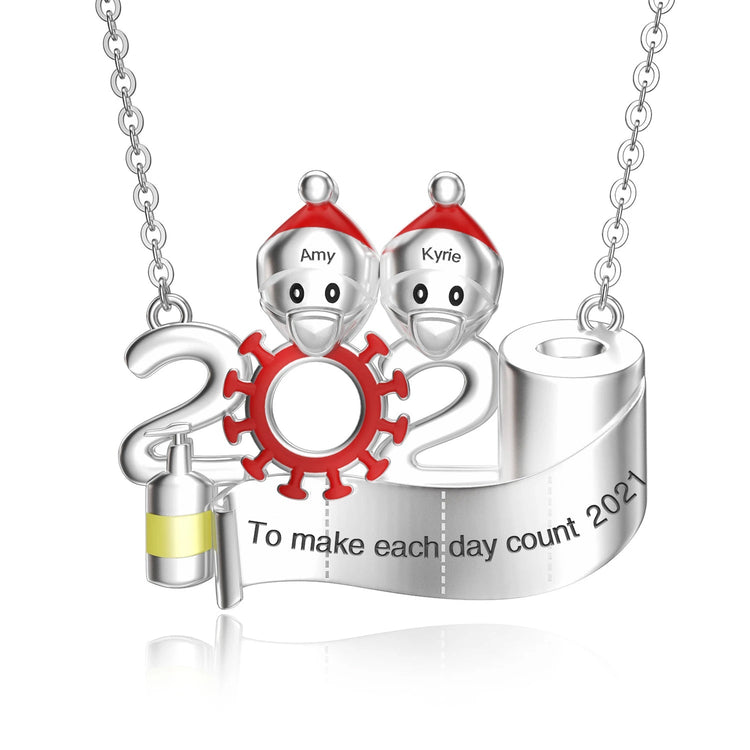 925 Sterling Silver Snowman Family Nameplated Necklace