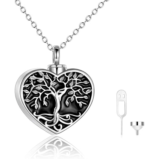 925 Sterling Silver Tree of Life Cremation Jewelry for Ashes Memory Urn Necklace