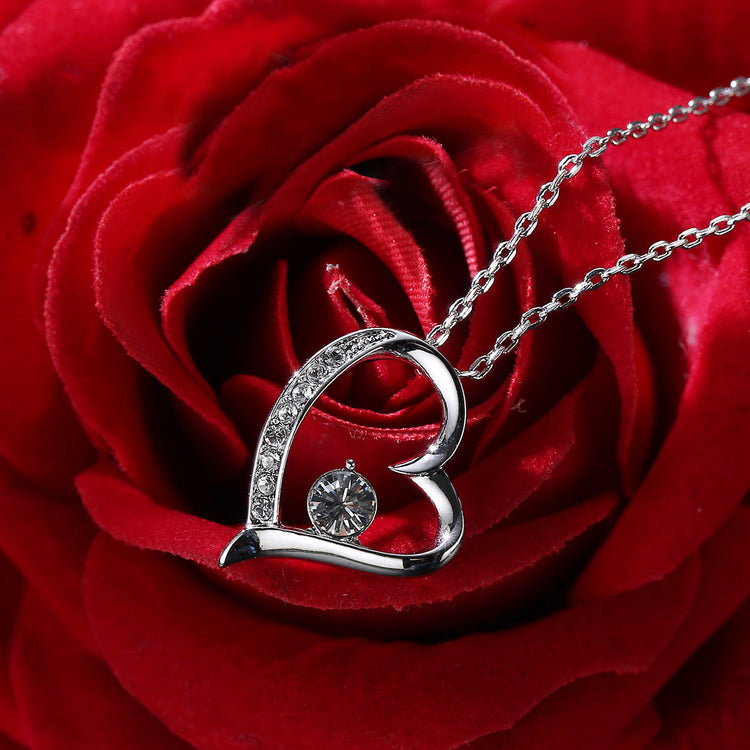 925 Sterling Silver Heart Necklace With Zirconia