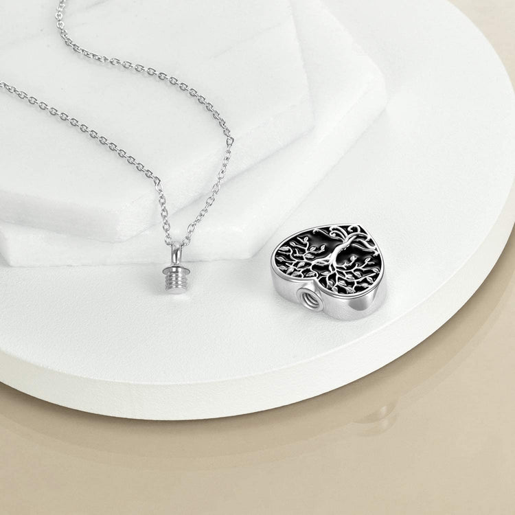 Bijoux de crémation arbre de vie en argent sterling 925 pour collier d'urne à mémoire de cendres