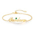 925 Sterling Silver Custom Name Anklet with Birthstone Gift For Her - onlyone