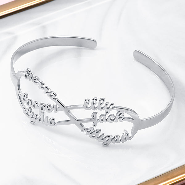 925 Sterling Silver Infinity Name Cuff