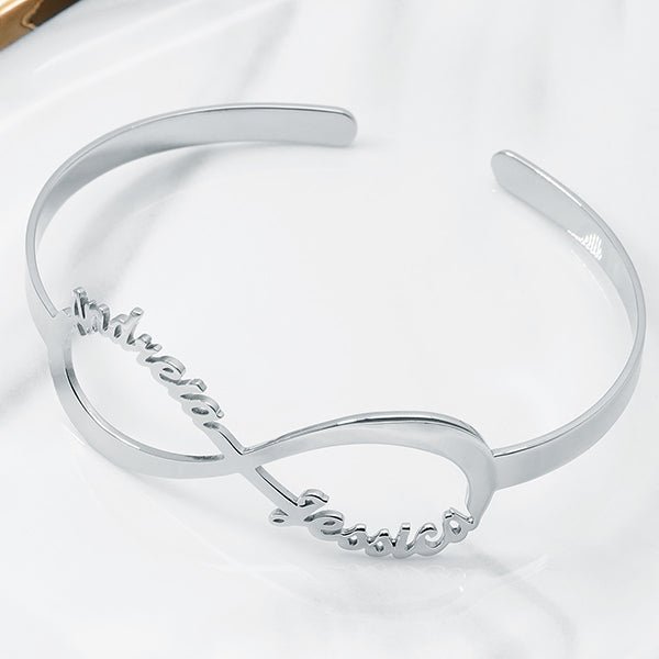 925 Sterling Silver Infinity Name Cuff