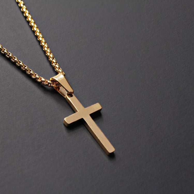 Stainless Steel Men's Silver Cross Pendant Necklace Father's Day Gift - onlyone