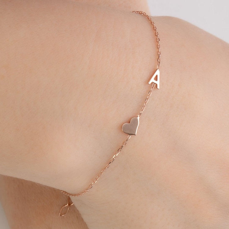 925 Sterling Silver Custom Initial Anklet Bracelet ❤