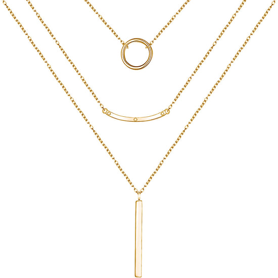 925 Sterling Silver 3 Multi Layer Necklace - onlyone