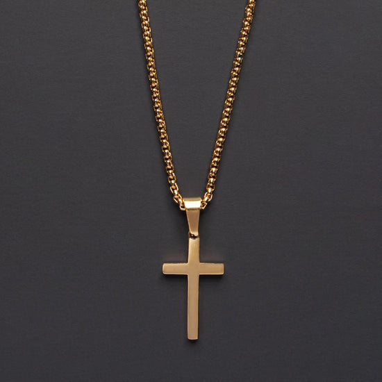 Stainless Steel Men's Silver Cross Pendant Necklace Father's Day Gift - onlyone
