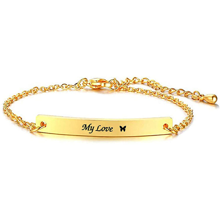 925 Sterling Silver Name Bar Anklet - onlyone