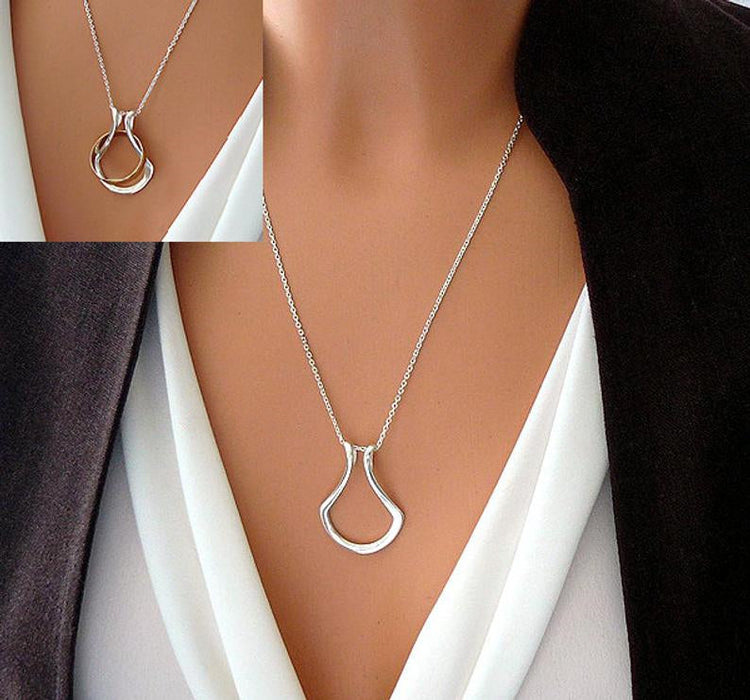 925 Sterling Silver Ring Holder Necklace Handmade Gift Nurse Jewelry Ring Keeper (Suitable for all rings up to size 8) - onlyone