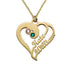 925 Sterling Silver Birthstone Engraved Heart Name Necklace Nameplate Necklace - onlyone