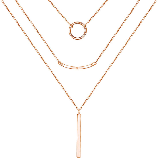 925 Sterling Silver 3 Multi Layer Necklace - onlyone