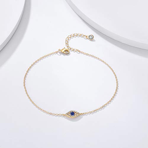 925 Sterling Silver Evil Eye Anklet Bracelet For Women - onlyone