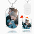 925 Sterling Silver Dog Tag Photo Necklace, Engravable On Back - onlyone