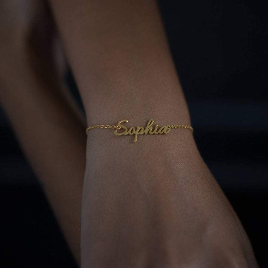 925 Sterling Silver Name Bracelet, Nameplated Bracelet - onlyone